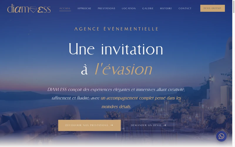 Site DIAM ESS agence &eacute;v&eacute;nementielle