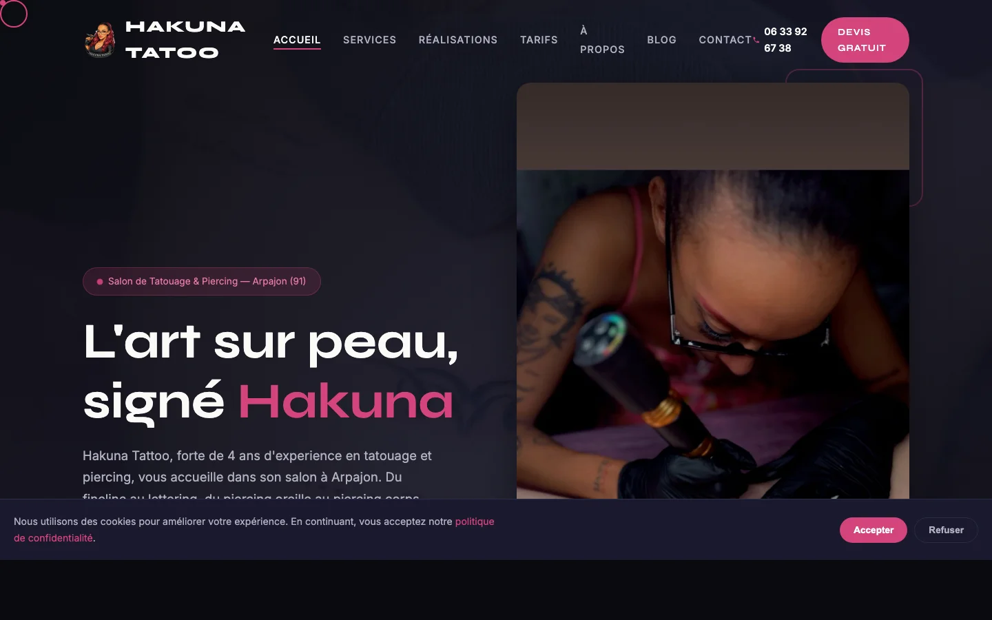 Site Hakuna Tattoo Arpajon
