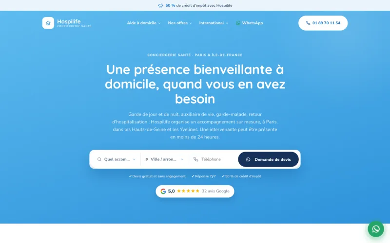 Site Hospilife — création MedAgency