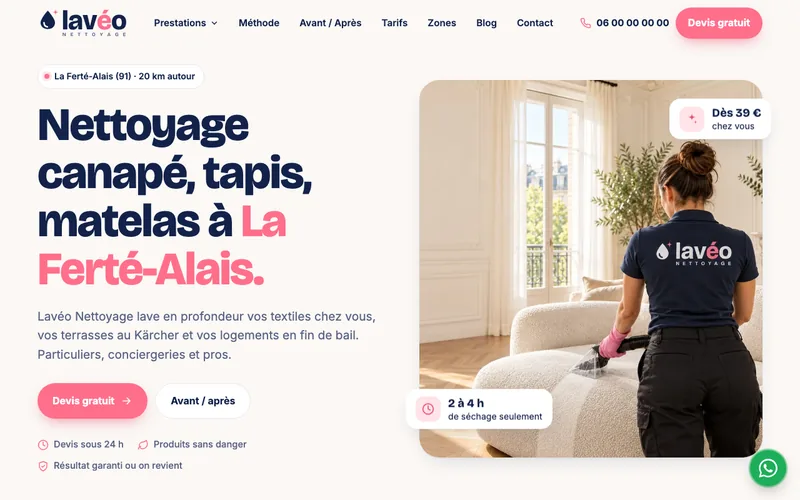 Site Lavéo Nettoyage, création MedAgency